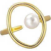 CYUKG 18K Gold Plated Circle Ring for Women Open Gold Round Circle Rings Adjustable Oval Round Open Ring Wedding Jewelry