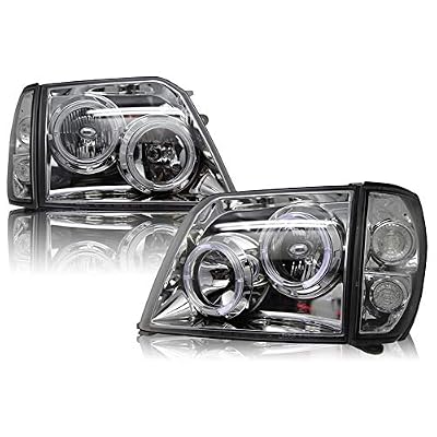 Headlights Set fits Toyota Land Cruiser PRADO 90 1996 1997 1998 1999 2000 2001 Headlamps Left and Right Sides - Chrome
