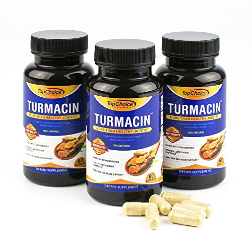 Top Choice Turmacin Curcumin-Highest Potency of Turmeric Pills Available 1000mg-Pain Relief & Joint Support-Brain Support-Non-GMO, New Patented Blend With Proven Results-Money Back Guarantee