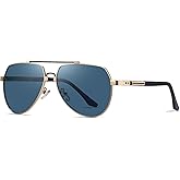 Cyxus Classic Aviator Sunglasses Polarized 100% UV Protection Men Spring Temples Driving 1048