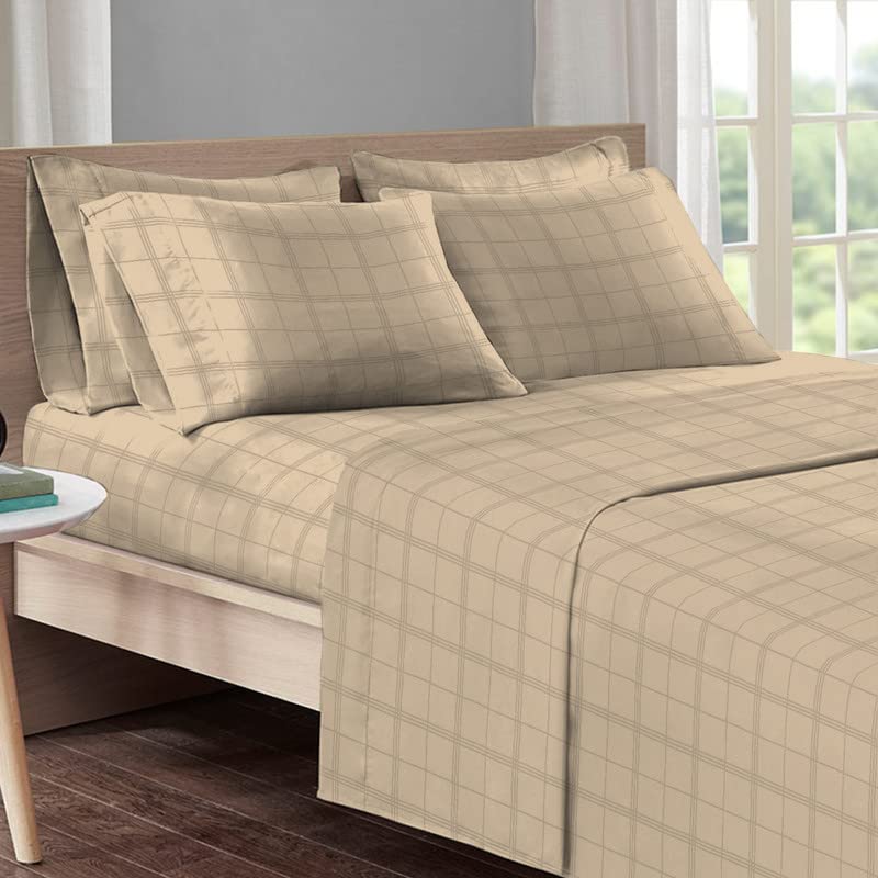 Pizuna Dobby Striped Twin Cotton Sheets Set