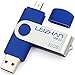 LEIZHAN OTG 32GB USB Flash Drive USB 2.0 Micro USB Pen Drive Memory Stick u Disk (Blue)