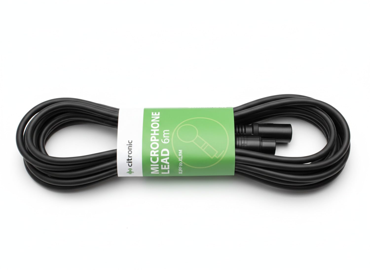 Citronic XLR Male - XLR Female Microphone Cable Black - 6 Metres