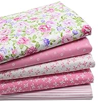 iNee Pink Fat Quarters Quilting Fabric Bundles for Quilting Sewing Crafting,18 x 22 inches,(Pink)