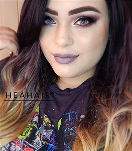 Heahair 2T24 Ombre Dark Brown to Light Blonde 8 Pieces Full Head Synthetic Curly Clip in Hair Extensions