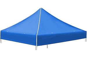 BenefitUSA Ez pop Up Instant Canopy 10'X10' Replacement Top Gazebo EZ Canopy Cover Patio Pavilion Sunshade Polyester (Blue)