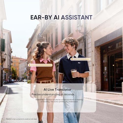realme Buds Air 8 Bluetooth Headphones, 55dB ANC Adaptive and 58h Autonomy, Wireless Headphones with 11+6 Mm Controller, Ear-by AI Assistant and AI Translator, Hi-Res Audio LHDC 5.0, IP55, Grey
