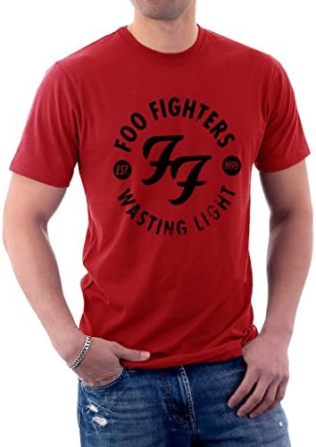 EmoBug Foo Fighters Wasting Light EST. 1995 Logo Men's T-Shirt X-Large Red