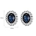 Yoursfs Sapphire Clip On Earrings for Women Platinum Plated Oval Halo Navy Crystal Antique CZ Earring