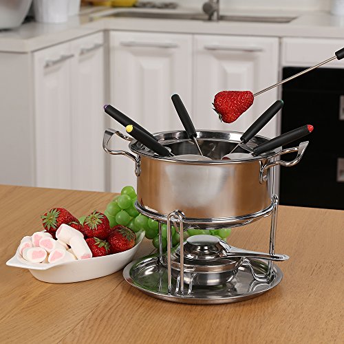 Fondue pot set Fondue Maker Stainless steel of 6 forks/ DIY chocolate