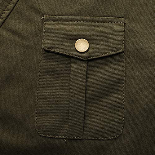 GOVOW Men's Casual Jackets Lightweight - Autumn Winter Coats Casual Military Equipment (US:12/CN:XXL,Army Green) - Thumbnail 4