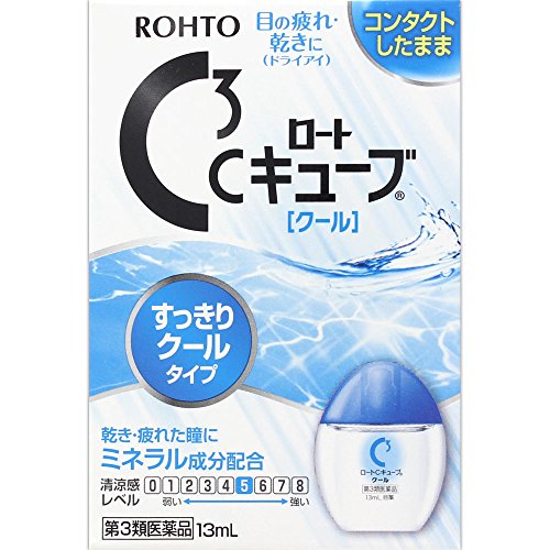 ROHTO C Cube Cool Contact Eye Drops13ml (1 Pack) (Best Contact Lenses For Dry Eyes 2019)