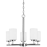 Generation Lighting 31161EN3-05 Oslo Five - Light Chandelier Hanging Modern Fixture, Chrome