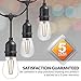 Newhouse Lighting Outdoor String Lights with Hanging Sockets | Weatherproof Technology | LED | Heavy Duty 25-foot Cord | 9 LED Filament Lights Bulbs Included (1 Free Replacement!)