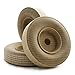 2-3/4″ Treaded Wooden Wheels, 3/4″ Thick, 3/8″ Hole | Bag of 4