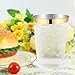 WDF 12oz Gold Plastic Cups-100pack Clear Plastic Cups with Gold Rim-Wedding/Party Disposable Cups-Heavyweight Dispasable Tumblers (Gold Trim)