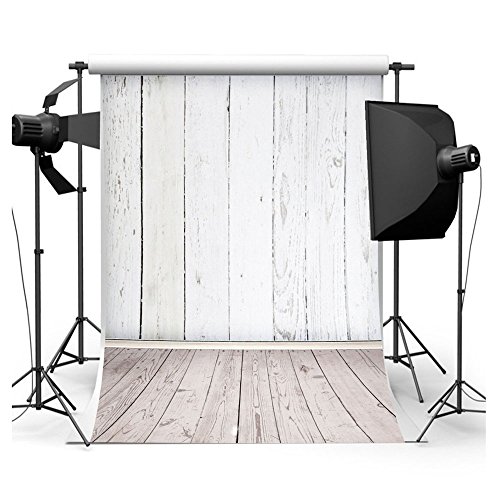 5x7ft Vinyl Cloth White Wooden Theme Studio Photo Photography Background Studio Backdrop Props best for Personal Photo, Wall Decor, Baby, Children, Kids, Newborn Photo