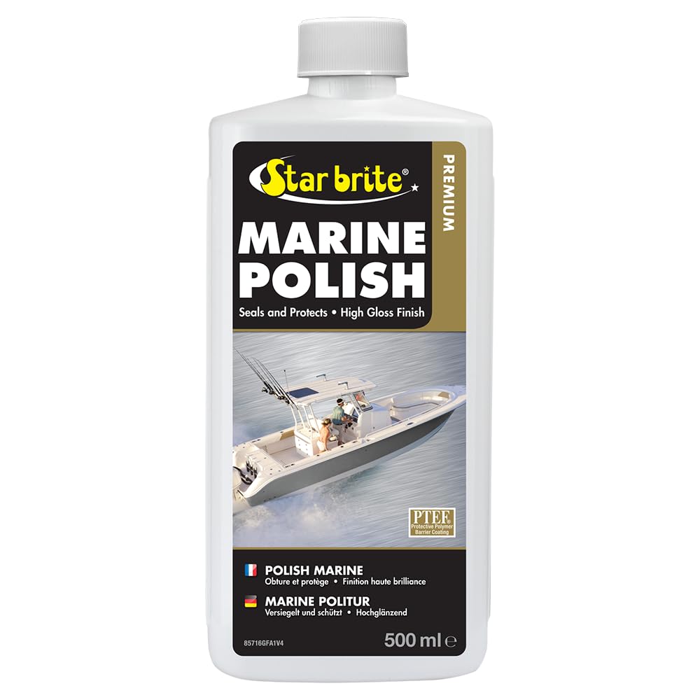 STAR BRITE Premium Marine Polish - Maximum UV Protection & High Gloss Finish - UV Inhibitors Stop Fading, Chalking & Oxidation While Repelling Water, Stains & Marine Deposits