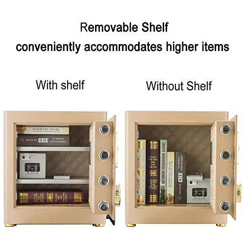 image for Digital Security Safe Box for Home Office Double Safety Key Lock and P