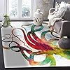 Libaoge Area Rugs 2'x3' Anti-Skid Carpet Runner with Rubber Backing Multi-Color Rug for Bedroom Playroom/Tile Hardwood Floors, Washable Area Rugs- Colorful Abstract Kraken Octopus Mythical Monster