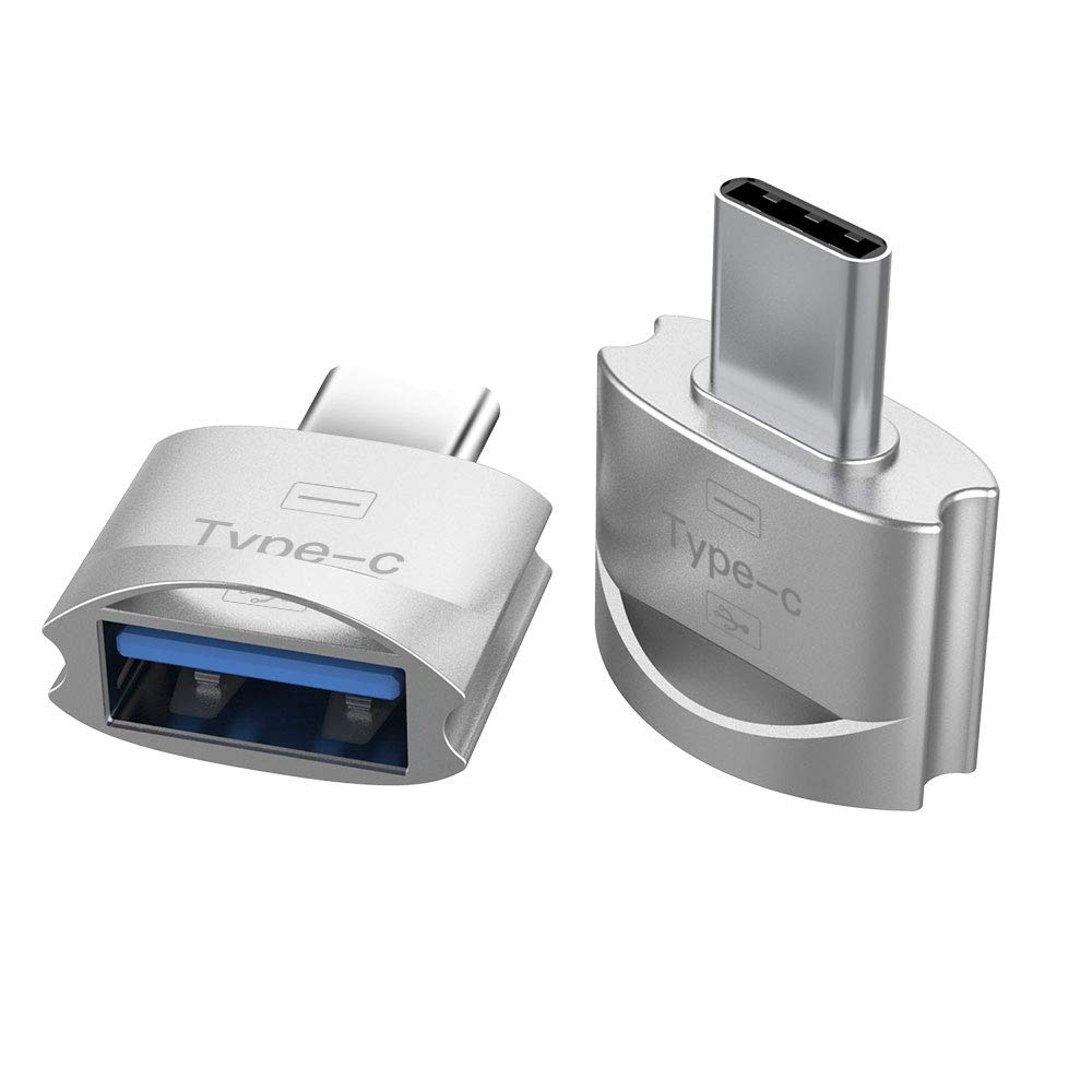 USB to USB Type C Adapter Pack of 2 USB C Male to USB3 Female Adapter Compatible with MacBook Pro After 2016 MacBook Air After 2018 Dell XPS and Other Type C or Thunderbolt 3 Devices Silver