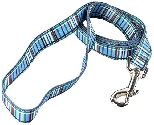 YellowDog Design PJ Pet Products Standard Tartan Plaid Lead, 1 x 48-inch, Blue