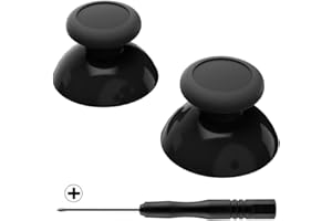 eXtremeRate Black Replacement 3D Joystick Thumbsticks, Analog Thumb Sticks with Screwdriver for Nintendo Switch Pro Controlle