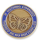 Forge If Nothing Changed There'd Be No Butterflies x Serenity Prayer Gold/Silver Enamel Recovery Coins (Gold Tone (1 Coin))