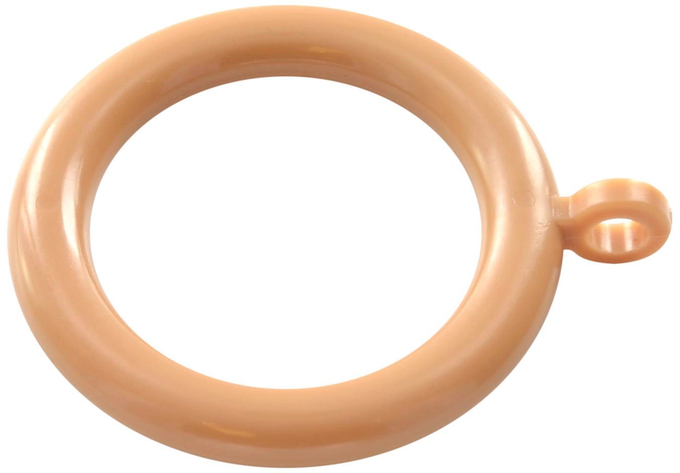 Merriway BH05950 (24 Pcs) Plastic Curtain Drapery Pole Rod Rings with Fixed Eye, Inner Diameter 28mm (1.1/4 inch) Outer Diameter 40mm (1.1/2 inch) Light Brown - Pack of 25 Pieces