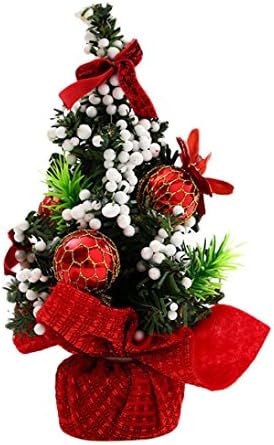 Sumen Mini Christmas Tree Bedroom Office Desk Decoration Kids Doll Gift (Red)