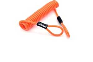 LORADAR Lock Safety Cable for Motorcycle, 6.5 Feet, Disc Lock Reminder, Orange