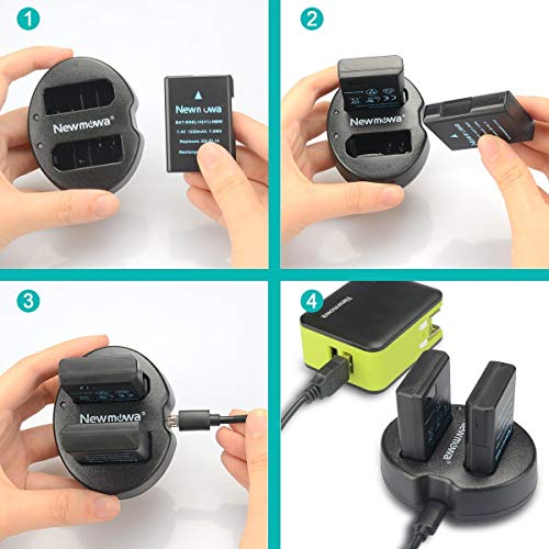 Newmowa Dual USB Charger for Nikon EN-EL14, EN-EL14a and Nikon P7000, P7100, P7700, P7800, D3100, D3200, D3300, D5100, D5200, D5300, Df - Thumbnail 4