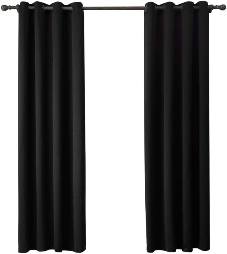 GYhxl sombreado Moderno Color Liso sólido Blackout Cortina Negra para