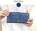Best Women’s Faux Leather Long Clutch Wallet, Bifold Pockets Luxury Design, Blue