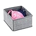 mDesign Rectangular Soft Fabric Dresser Drawer and Closet Storage Organizer Bin for Lingerie, Bras, Socks, Leggings, Clothes, Jewelry, Scarves - Textured Print - 2 Pack - Gray