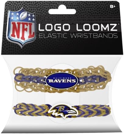 BALTIMORE RAVENS TEAM LOGO LOOMZ PREMADE WRISTBAND - 2 PACK