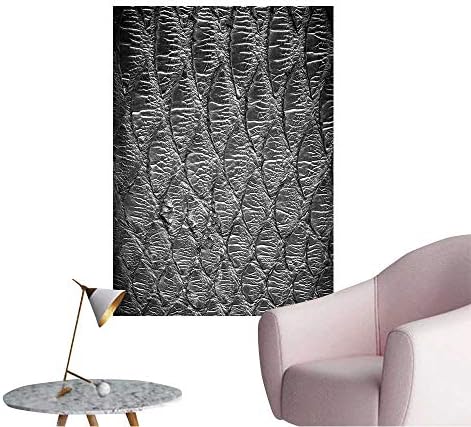 Wall Decorative Black Python Leather,Skin Texture for Background Pictures Wall Art Painting,16"W x 28"L