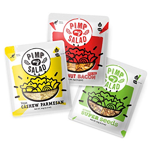 PIMP MY SALAD Cashew Parmesan, Coconut Bacon, Super Seeds | Keto, Gluten Free, Paleo, Dairy Free | Crunchy Meal & Salad Toppings Made with Whole Food Ingredients | 12 Single Serve Packets