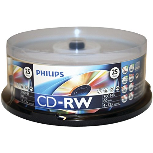 PHILIPS CDRW8012/550 700MB 80-Minute CD-RWs, 25-ct Spindle