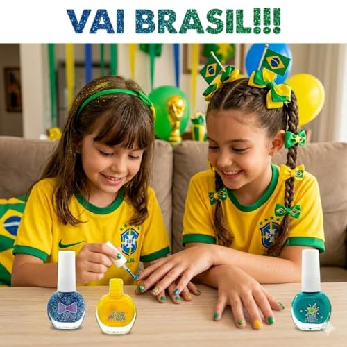 Kit Esmalte Infantil à Base de Água 6 Unidades – Removível com Água, Diversão Segura para Crianças a partir de 5 Anos (Kit 6)
