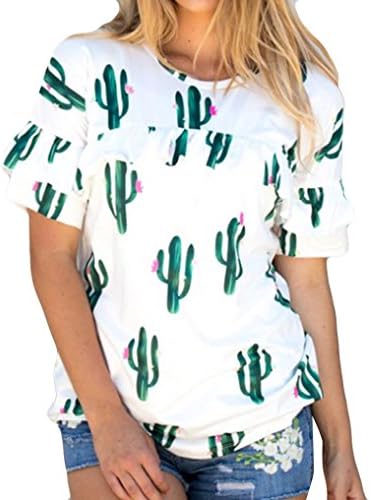 TAORE Womens Tops 2018 Women Bandage Stripe Pineapple Top Short Sleeve T-Shirt Crop Tops