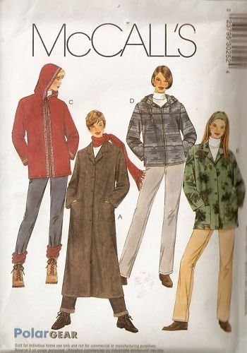 McCalls Polar Gear Pattern 3025 Y, Misses Unlined Coat and Jacket in Two Lengths Sizes [ Xsm - Smi - Med ]