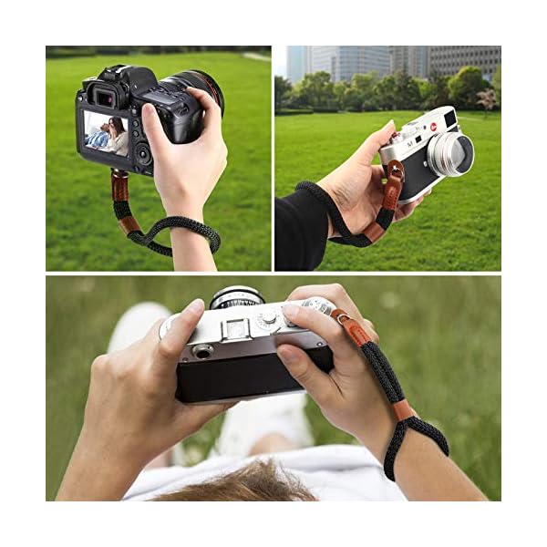 CHUER Kamera Handschlaufe, Baumwoll Wrist Strap im Retro Look - Universal Handgelenkschlaufe für Systemkameras/Digitalkameras Handschlaufe für Spiegellose Kameras (23cm) – Bild 7
