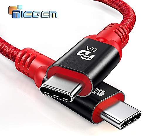 TIEGEM USB Type C 3.1 Gen 2 Cable (100W/10Gbps) USB C to USB-C Cable USB-IF TID Interface Type-C PD Cable E-Marker Power Delivery Wire for MacBook Pro, Galaxy S9 S9 Plus, OnePlus (1 Meter)