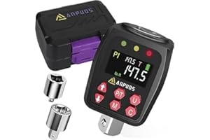 ANPUDS 1/2" Digital Torque Adapter, 7.38-147.5 Ft-lb/10-200 Nm, Digital Torque Gauges with ±1% Accuracy, Preset Value, Data S