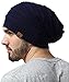 Slouchy Cable Knit Beanie - Chunky, Oversized Slouch Beanie Hats for Men & Women - Stay Warm & Stylish - Serious Beanies for Serious Style (Navy Blue)