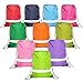 Drawstring Backpack Bags Reflective Bulk for Kids 10 Pack, Promotional Sports Gym Sack Cinch Bags String Backpacks for Party