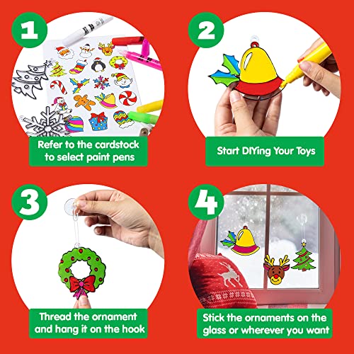 KLEVER Kits Christmas 18 PCS Window Sun Catchers DIY Paint Art and