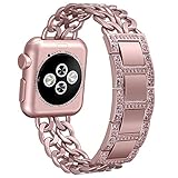 Apple Watch Band, Aokay 38mm 42mm Stainless Steel Metal Cowboy Chain Wrist Band for Apple Watch Series 3 Series 2 Series 1 Sport and Edition