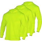 FONIRRA Safety High Visibility Long Sleeve T Shirt for Men 3 Pack Construction Work Shirts with Hood